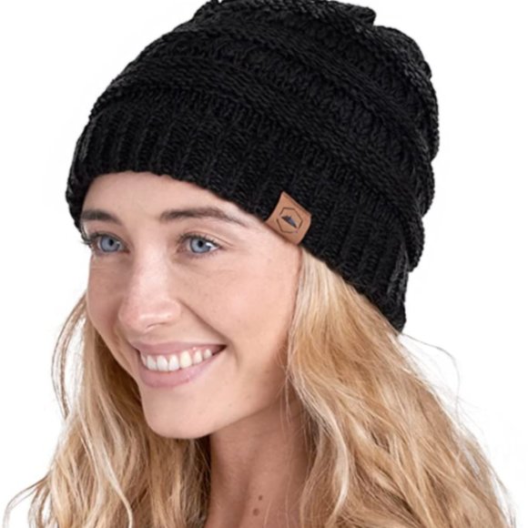 Womens Beanie Winter Hat - Warm Chunky Cable Knit Hats - Soft Stretch Thick Cute - Picture 3 of 16